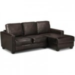 Carla Reversible Faux Leather Corner Chaise Brown