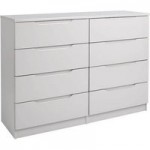 Legato Light Grey Gloss 8 Drawer Wide Chest Cream