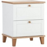 Arcadia 2 Drawer Bedside Table White
