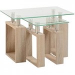 Milan Glass Top Nest of Tables Natural