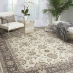 Ivory and Grey Persian Crown Rug Grey