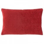 Large Chenille Rectangular Red Cushion Red