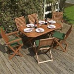 Plumley Wooden 6 Seat Dining Set Natural/Green