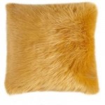 Fluffy Faux Fur Ochre Cushion Cover Ochre Yellow