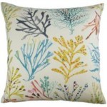 Coastal Coral Reef Cushion Cover White, Blue, Yellow and Black