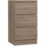 Avenue Brown Oak 3 Drawer Bedside Truffle Brown