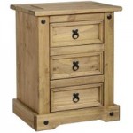 Premiere Corona 3 Drawer Bedside Chest Natural