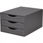Faux Leather Chest of Drawers Grey