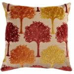 Terracotta Cut Velvet Tree Cushion Teracotta Orange