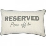 Reserved Paws Off Rectangular Cushion Grey