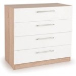 Hyde 4 Drawer Chest White/Natural