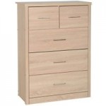 Lennon Oak 5 Drawer Chest Natural