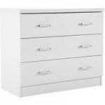 Novello White Gloss 3 Drawer Chest White