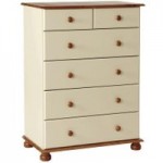 Odense Cream Deep 6 Drawer Chest Cream/Brown