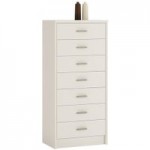 Pearl Narrow 7 Drawer Chest White