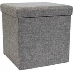 Foldable Grey Cube Ottoman Grey