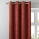 Boucle Rust Eyelet Curtains Rust (Orange)