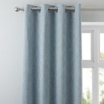 Boucle Seafoam Eyelet Curtains Seafoam (Blue)