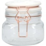 Clip Top Jar with Marble Effect Lid Clear