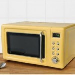 Retro 20L 800W Yellow Digital Microwave yellow