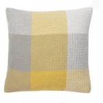 Woven Check Ochre Cushion Cover Ochre Yellow and Grey