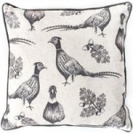 Gallery Direct Pheasant and Acorn Cushion Grey