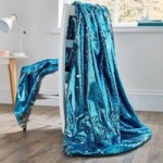 Sequin Blue Mermaid Bedspread Blue