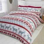 Rapport Home Scandi Red Duvet Cover and Pillowcase Set Red