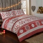 Rapport Home Stockholm Red Duvet Cover and Pillowcase Set Red