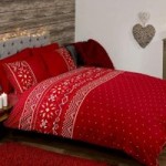 Rapport Home Nordic Red Duvet Cover and Pillowcase Set Red