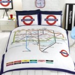 Rapport Home London Underground Reversible Duvet Cover and Pillowcase Set White