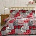 Rapport Home Alpine Patchwork Red Duvet Cover and Pillowcase Set Red