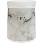 Marble Effect Tea Canister Black & White