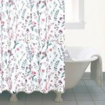 Botanical Meadow Shower Curtain White/Green/Purple/Pink