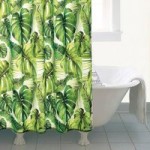 Tropical Leaf Shower Curtain Green