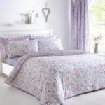 Botanical Meadow Reversible Purple Duvet Cover and Pillowcase Set Purple