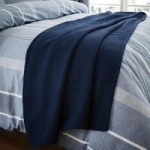 Harvey Blue Knitted Throw Blue