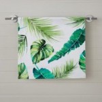 Tropical Leaf Digitally Printed Hand Towel Green