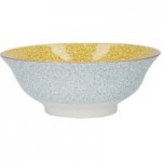 Isla Blue and Ochre Large Footed Bowl Blue / Yellow