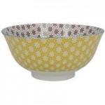 Ivy Ochre and Purple Medium Footed Rice Bowl Multi Coloured
