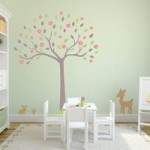 Stickerscape Tree Deer and Rabbit Wall Stickers MultiColoured