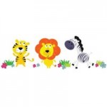 Stickerscape Tiger Lion and Zebra Large Wall Stickers MultiColoured