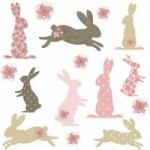 Stickerscape Pink Bunny Wall Stickers Pack Pink