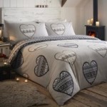 Portfolio Home Boden Charcoal 100% Brushed Cotton Duvet Cover and Pillowcase Set Grey