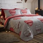 Portfolio Home Boden Red 100% Brushed Cotton Duvet Cover and Pillowcase Set Red