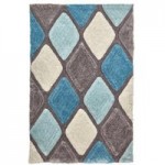 Think Noble House 9247 Grey and Blue Rug Blue