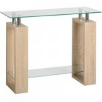 Milan Glass Console Table Natural