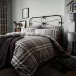 Catherine Lansfield Kelso Rich Charcoal Duvet Cover and Pillowcase Set Grey
