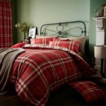 Catherine Lansfield Kelso Red Duvet Cover and Pillowcase Set Red