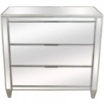 Fitzgerald Mirrored 3 Drawer Chest Silver